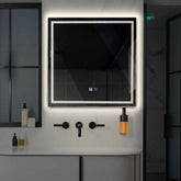 LED Spiegel Quadratisch | Touch-Schalter | Anti-Beschlag-Funktion | Neutralweißes Licht - Reyze Seria Minimal Model 1